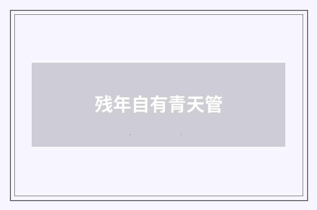 残年自有青天管