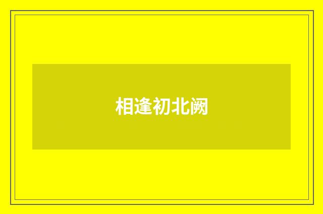 相逢初北阙