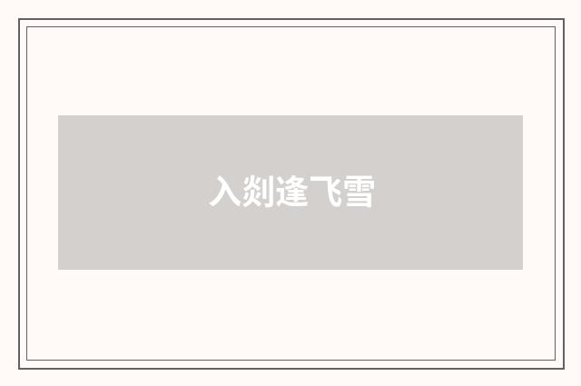 入剡逢飞雪