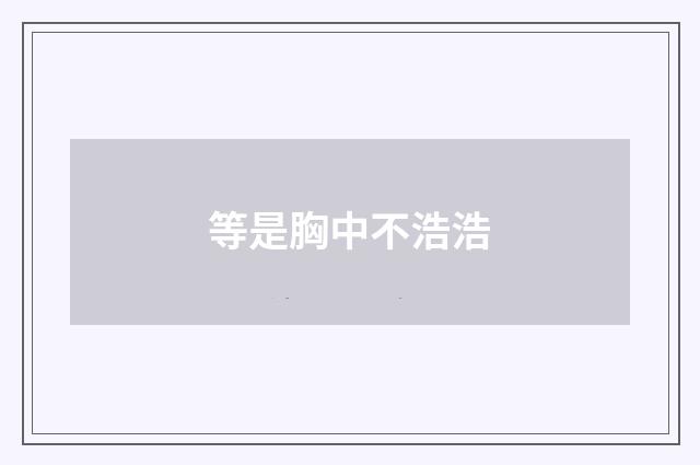 等是胸中不浩浩