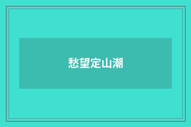 愁望定山潮