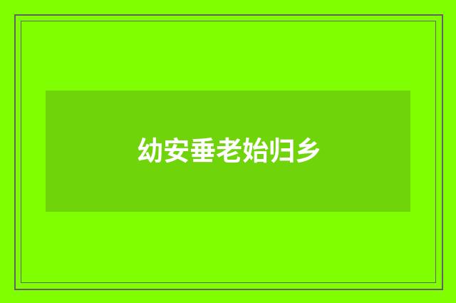 幼安垂老始归乡