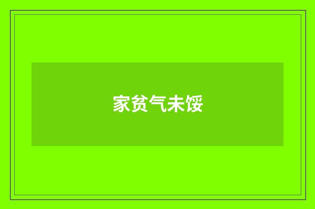 家贫气未馁