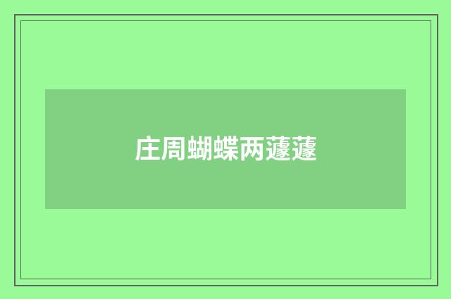 庄周蝴蝶两蘧蘧