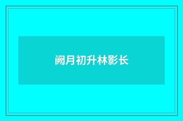 阙月初升林影长