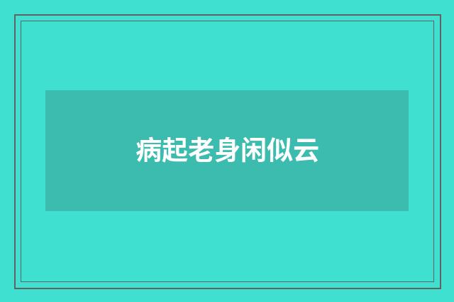 病起老身闲似云