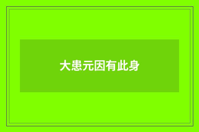 大患元因有此身