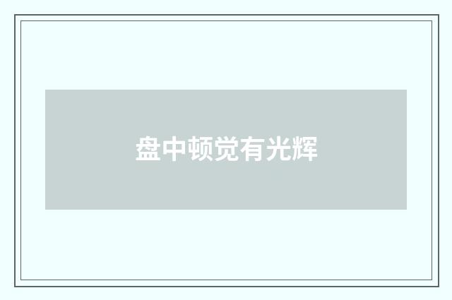 盘中顿觉有光辉