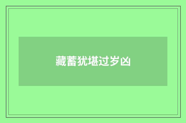 藏蓄犹堪过岁凶