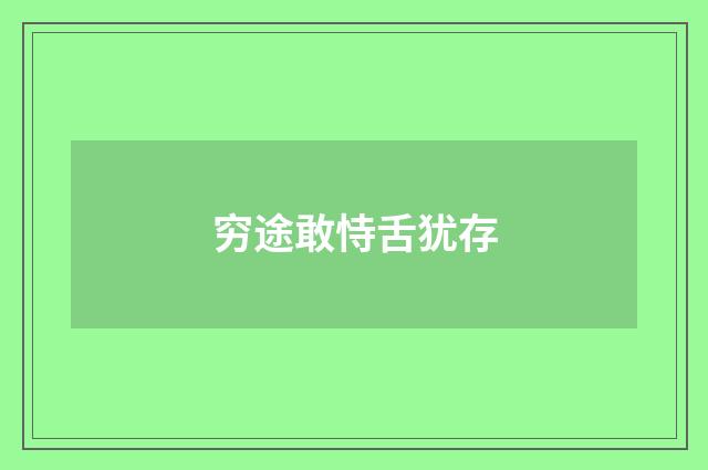 穷途敢恃舌犹存