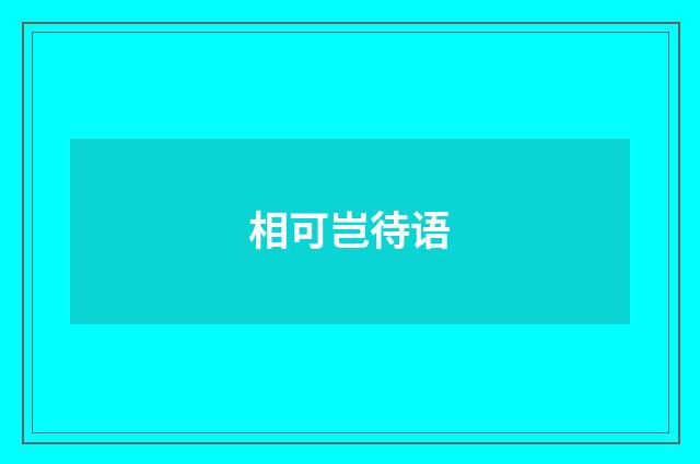相可岂待语