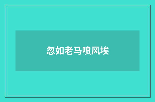 忽如老马喷风埃