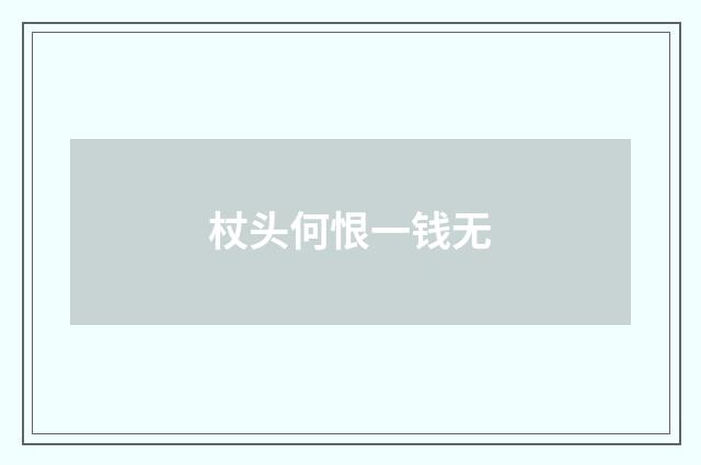 杖头何恨一钱无