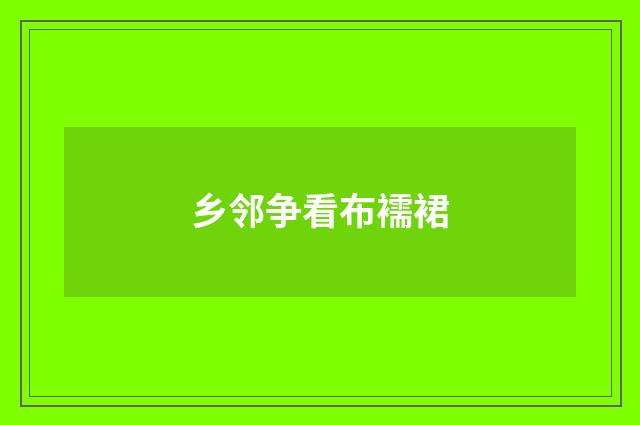 乡邻争看布襦裙