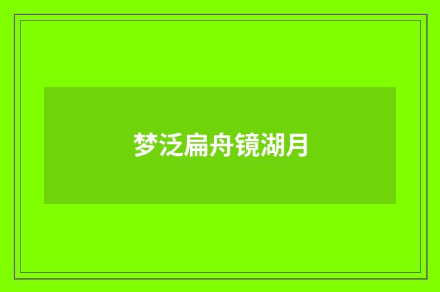 梦泛扁舟镜湖月
