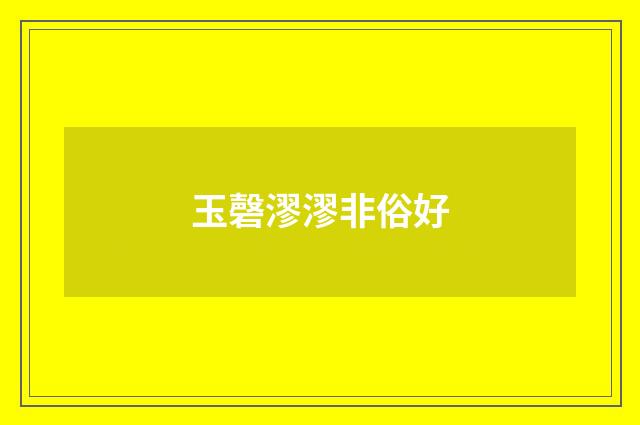 玉磬漻漻非俗好