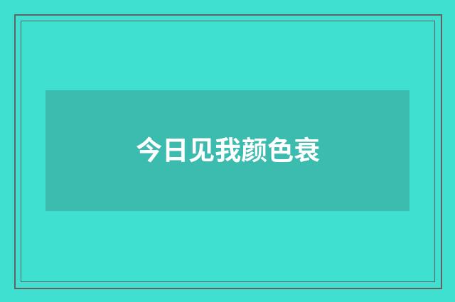 今日见我颜色衰