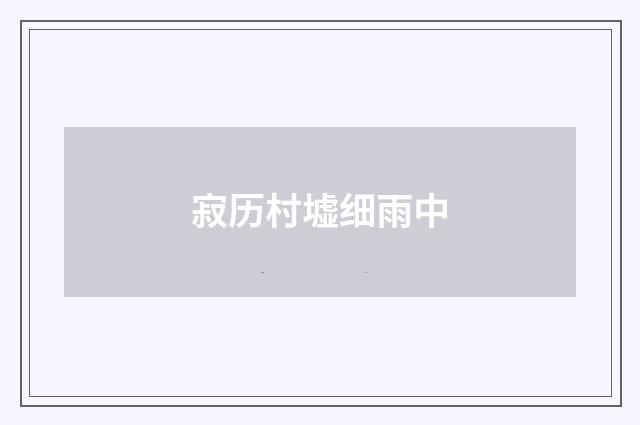 寂历村墟细雨中