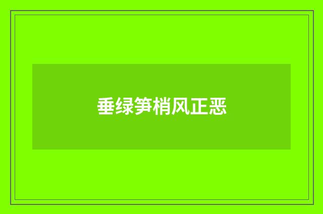 垂绿笋梢风正恶