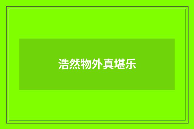 浩然物外真堪乐