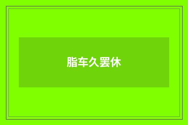 脂车久罢休