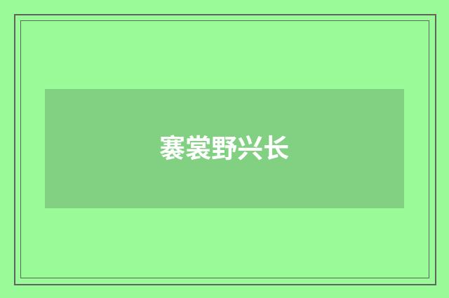 褰裳野兴长