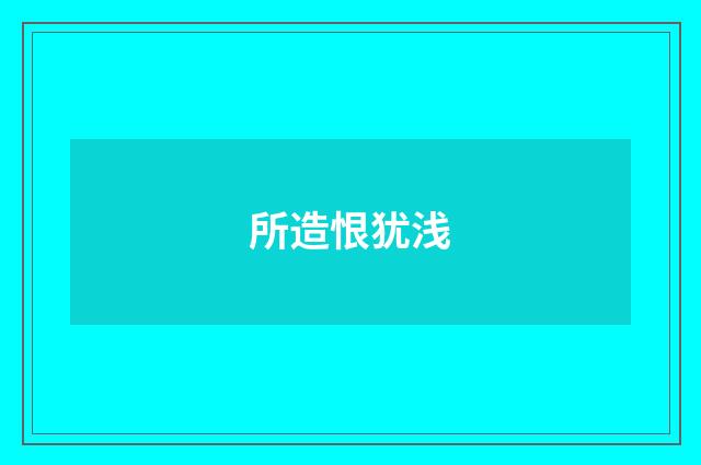 所造恨犹浅