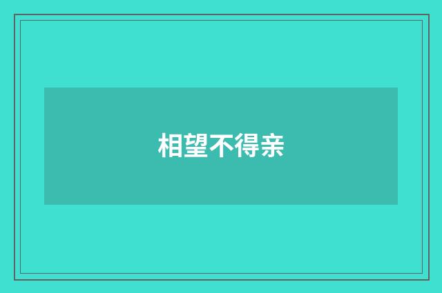 相望不得亲