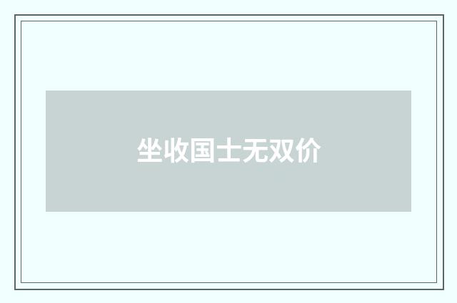 坐收国士无双价
