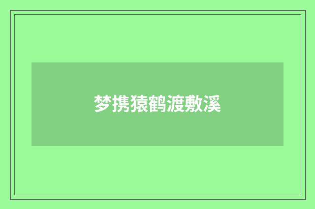 梦携猿鹤渡敷溪