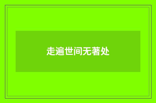 走遍世间无著处