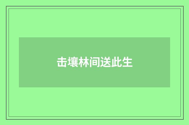 击壤林间送此生