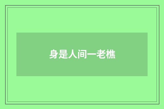 身是人间一老樵