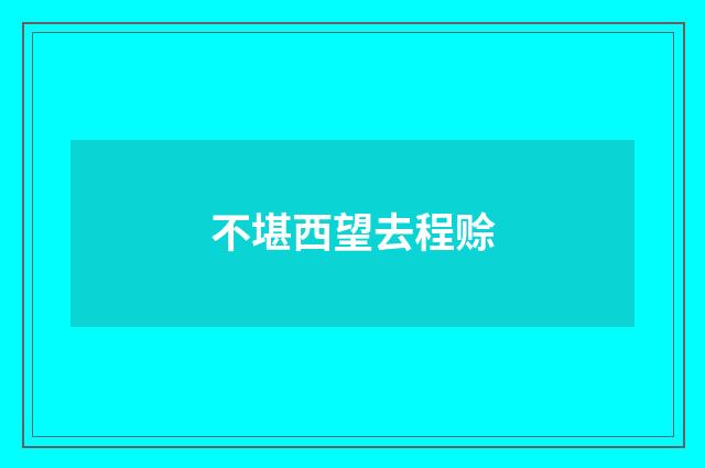 不堪西望去程赊
