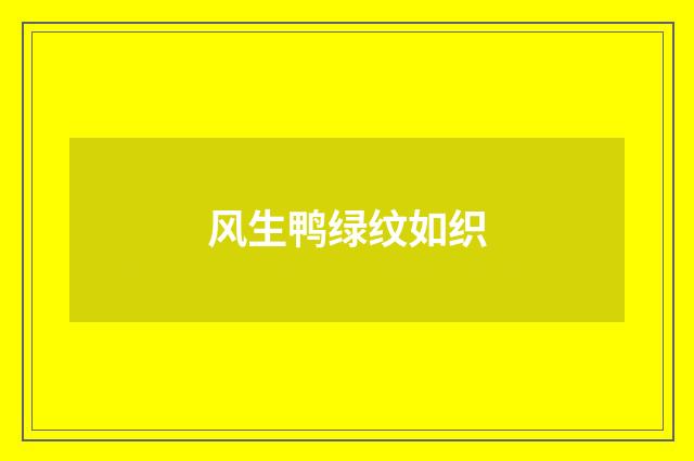 风生鸭绿纹如织