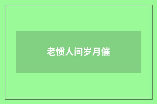 老惯人间岁月催