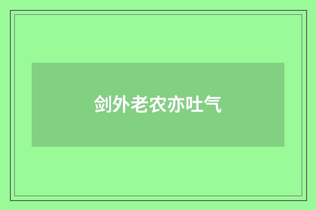 剑外老农亦吐气