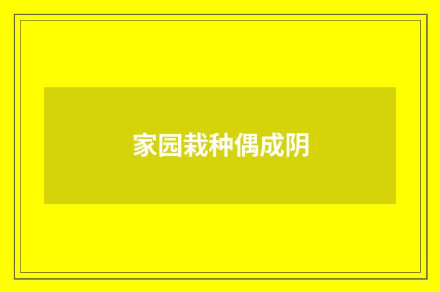 家园栽种偶成阴