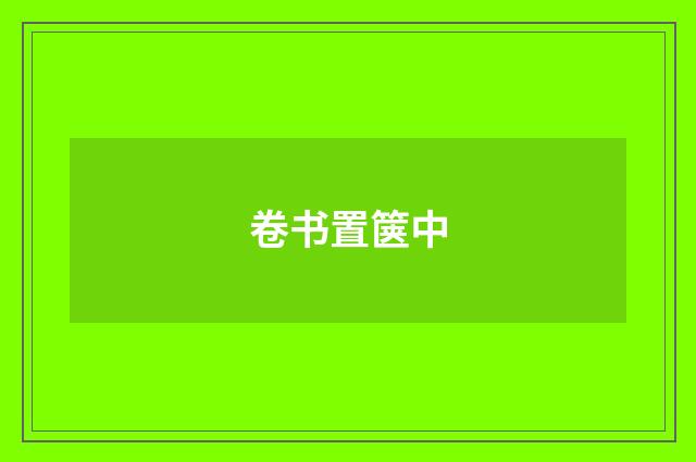卷书置箧中