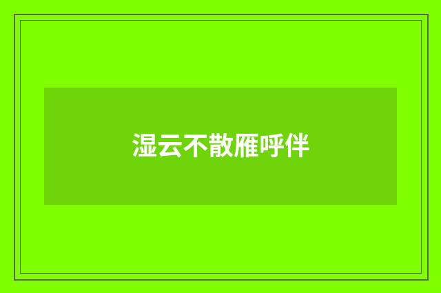 湿云不散雁呼伴