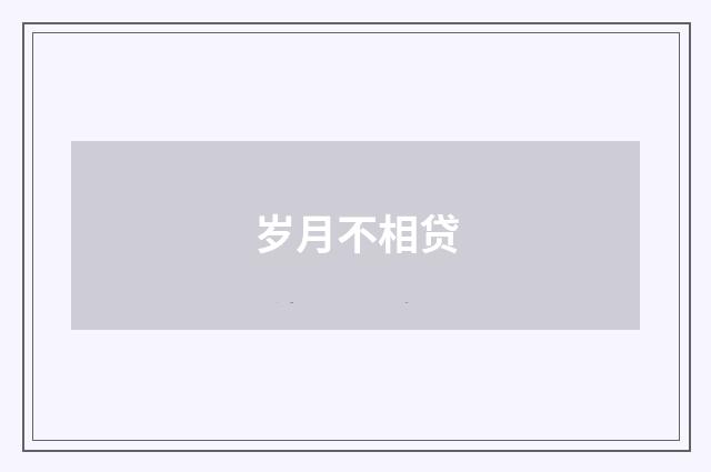岁月不相贷