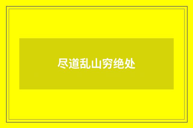 尽道乱山穷绝处