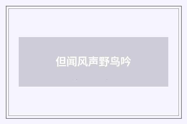 但闻风声野鸟吟