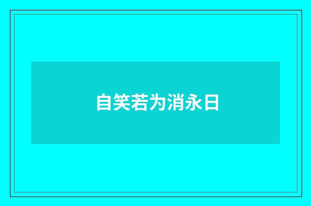 自笑若为消永日