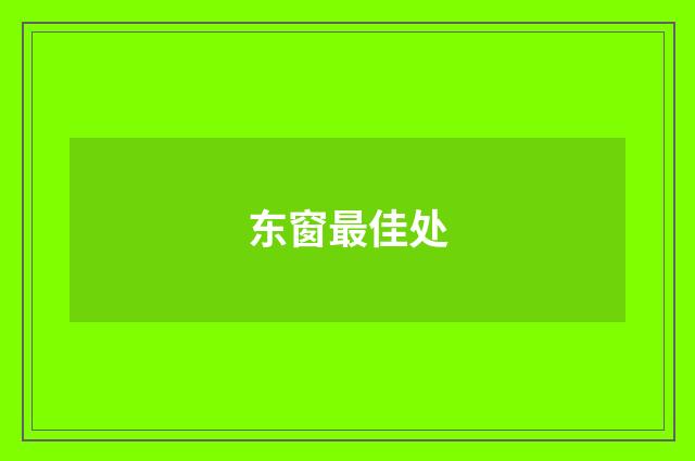 东窗最佳处