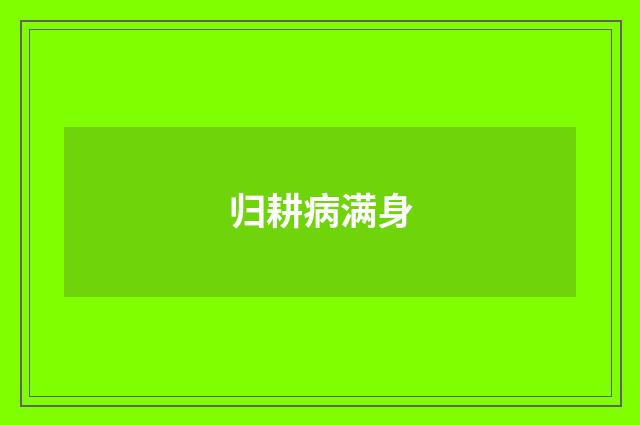 归耕病满身