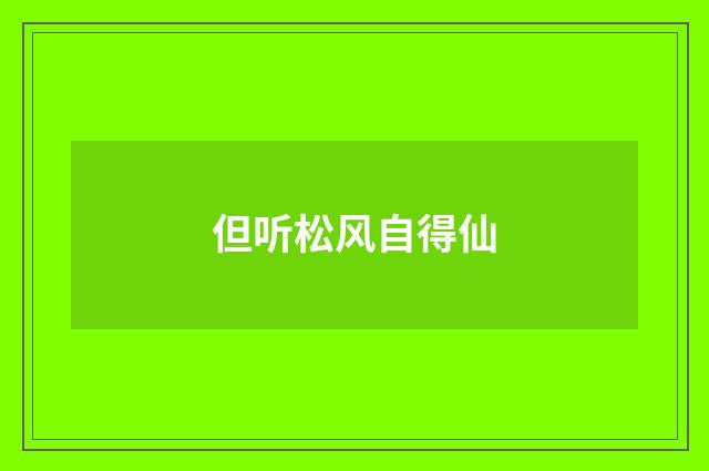 但听松风自得仙