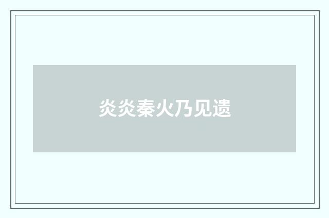炎炎秦火乃见遗