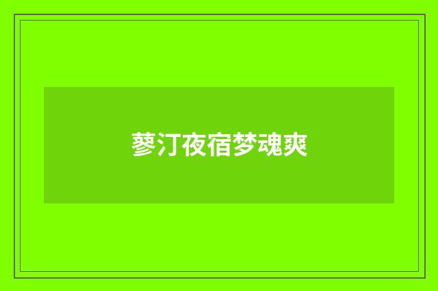 蓼汀夜宿梦魂爽