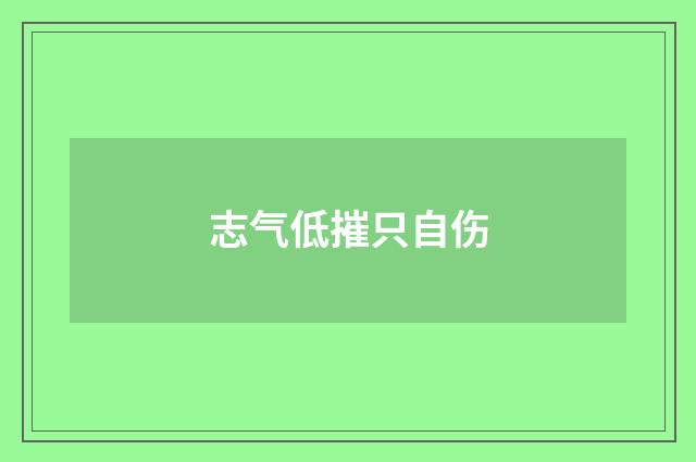 志气低摧只自伤